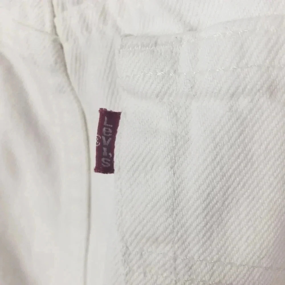 Levis 9 Jr/28" Vtg 512 White High Rise Mom Jeans - Picture 8 of 12